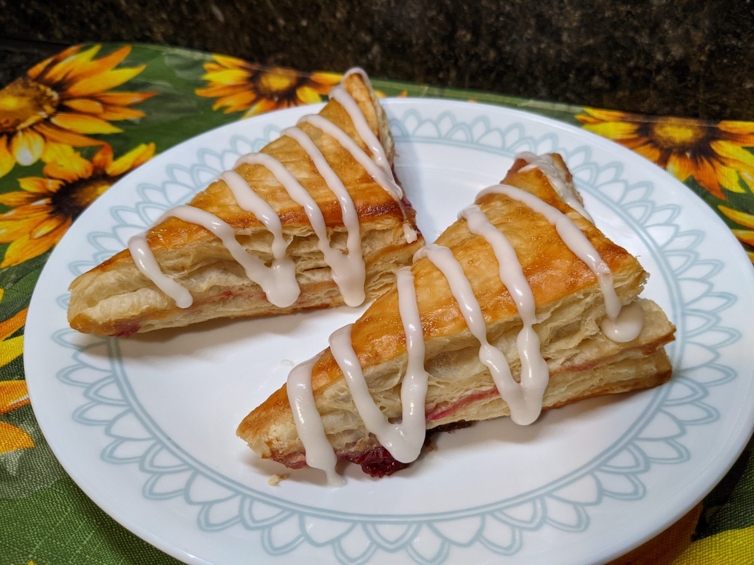 Puff Pastry Fruit Turnovers Flour and Sunflowers