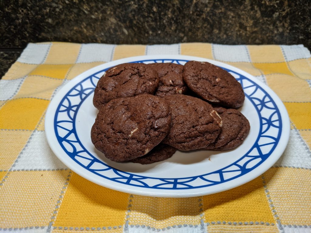 Finished chocolate peppermint cookies.
